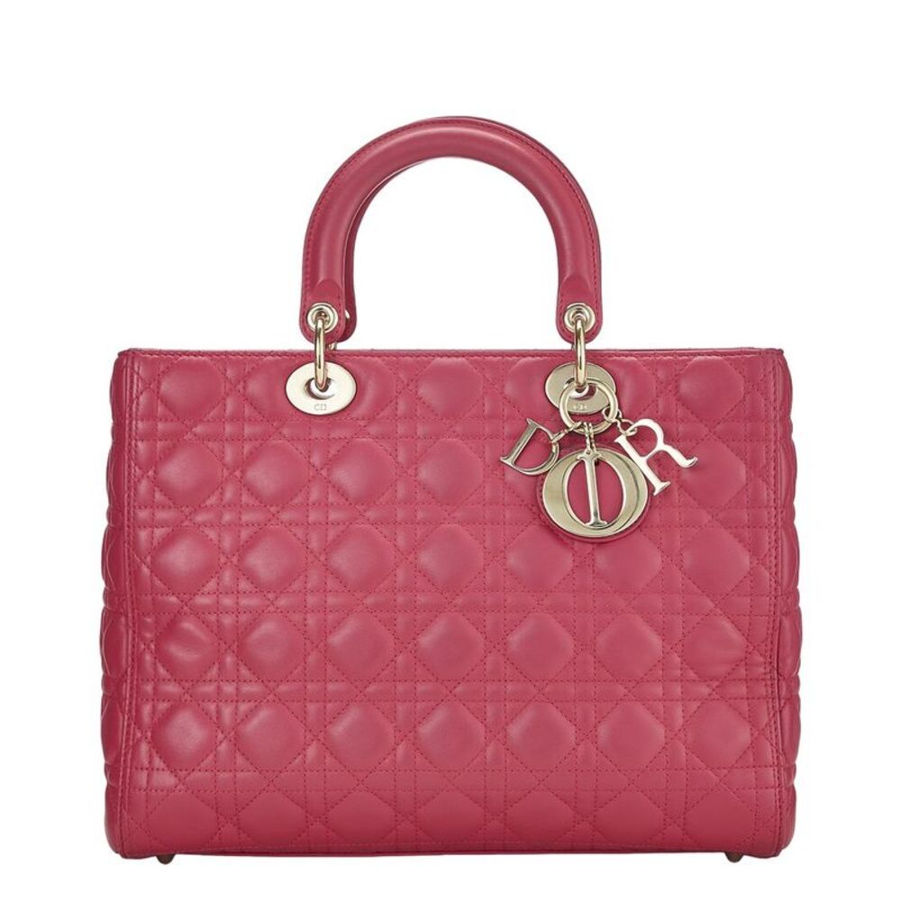 Dior Pink Lambskin Leather Lady Large (Authentic Pre-Loved)